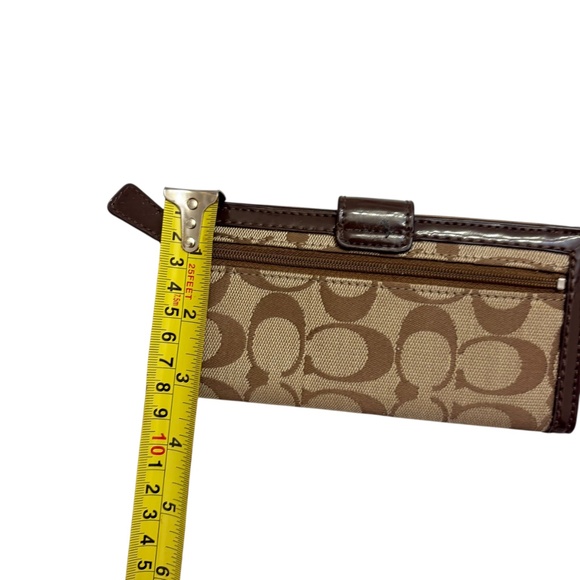 Coach y2k signature brown cc slim turnlock wallet - Picture 5 of 5